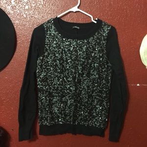 Express long sleeve sequined top